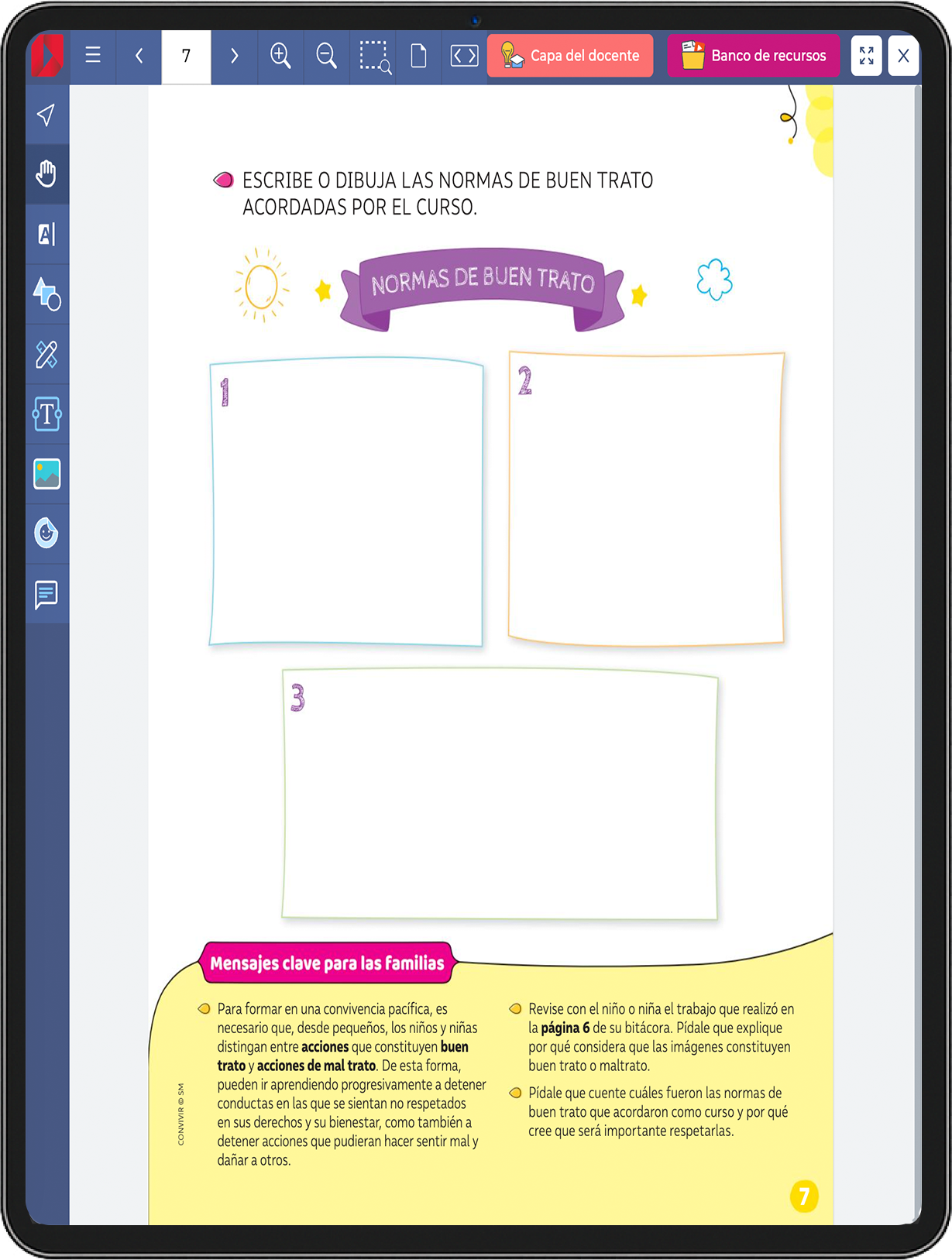 App Conecta en tablet vertical