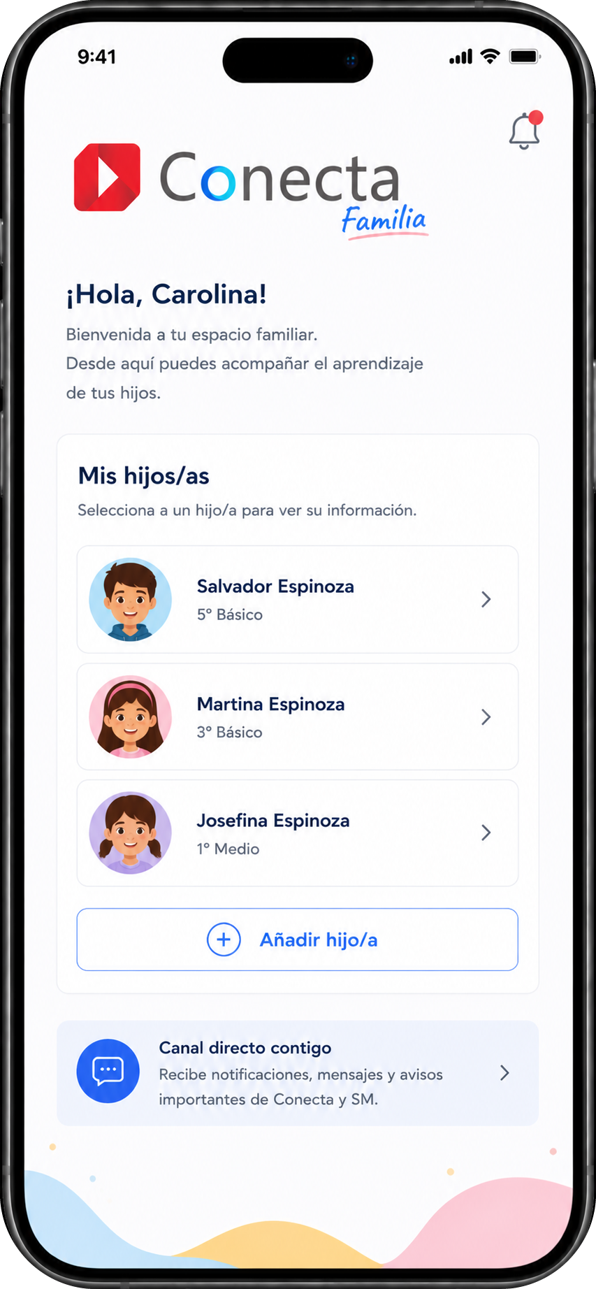 App Conecta Familia: espacio familiar