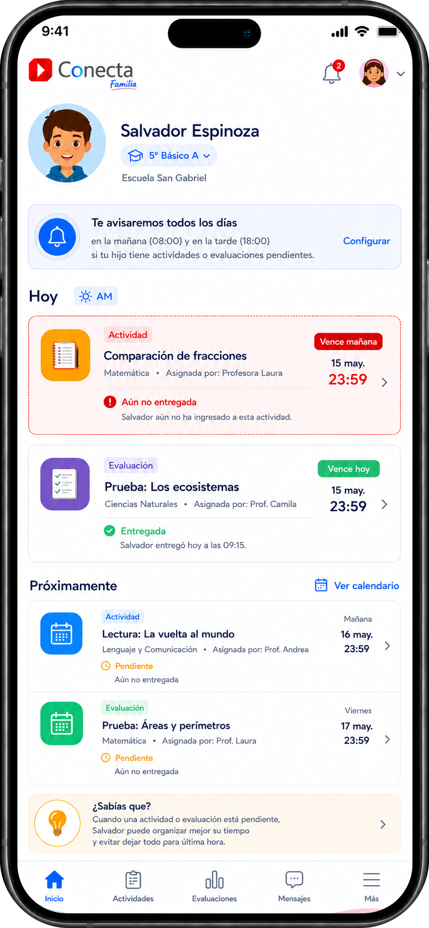 App Conecta Familia: seguimiento del estudiante